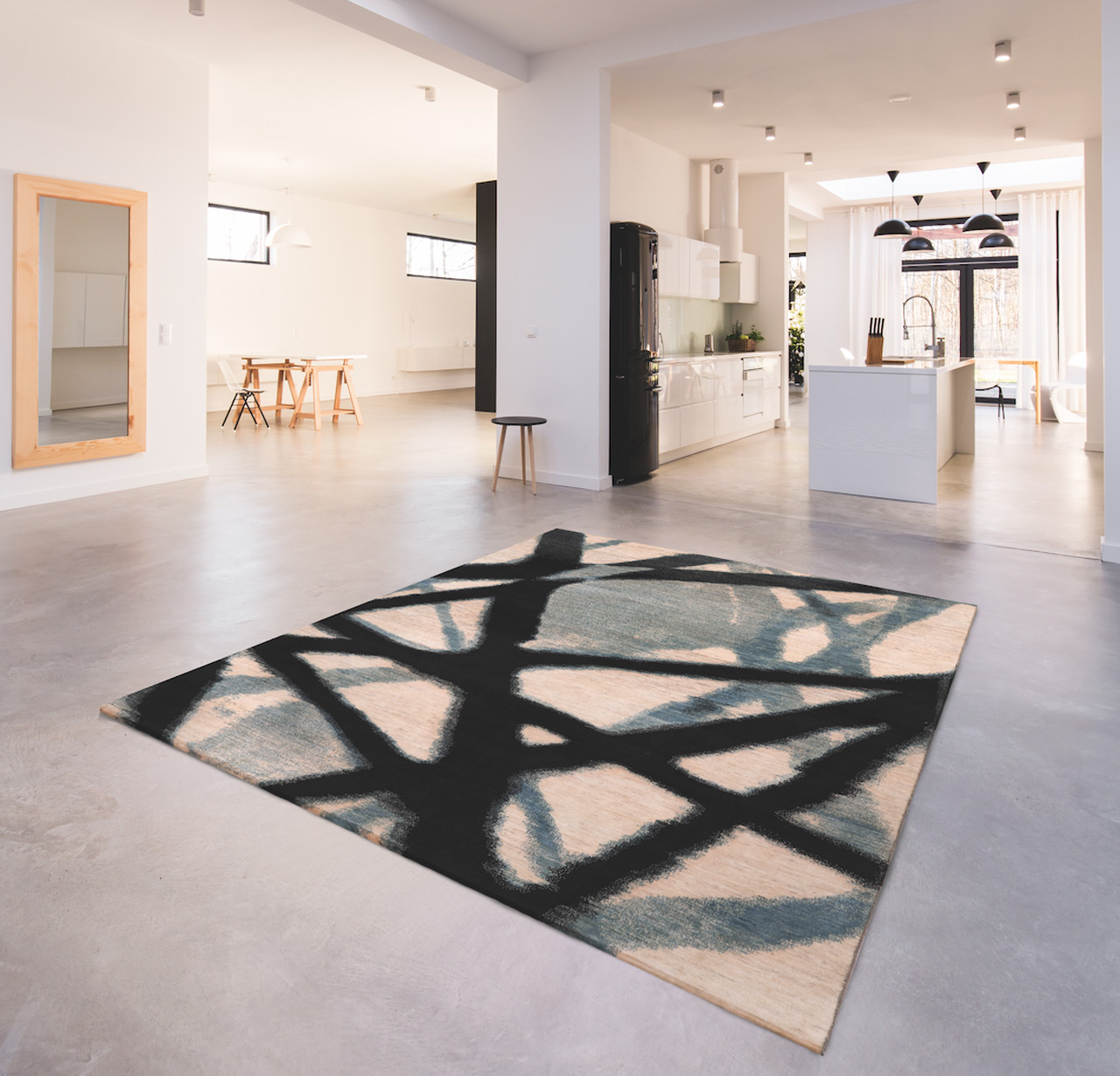 Beautiful rug in an open studio