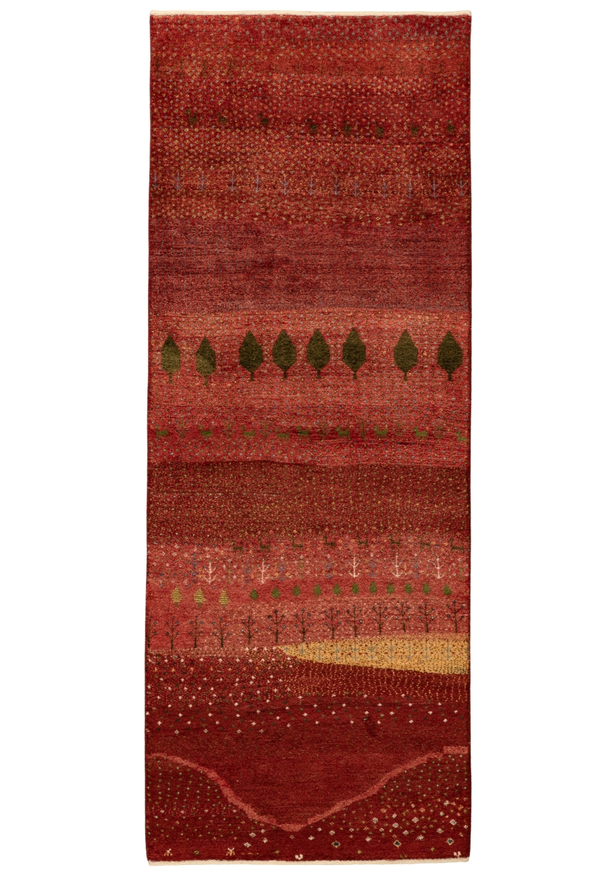Iran Gabbeh Rug Unique Yellow Willow