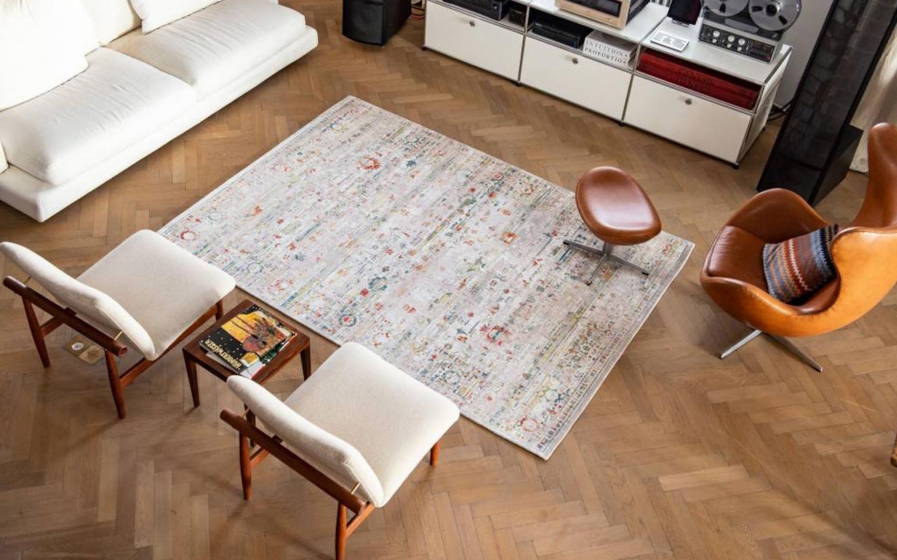 Modern seating group with rug