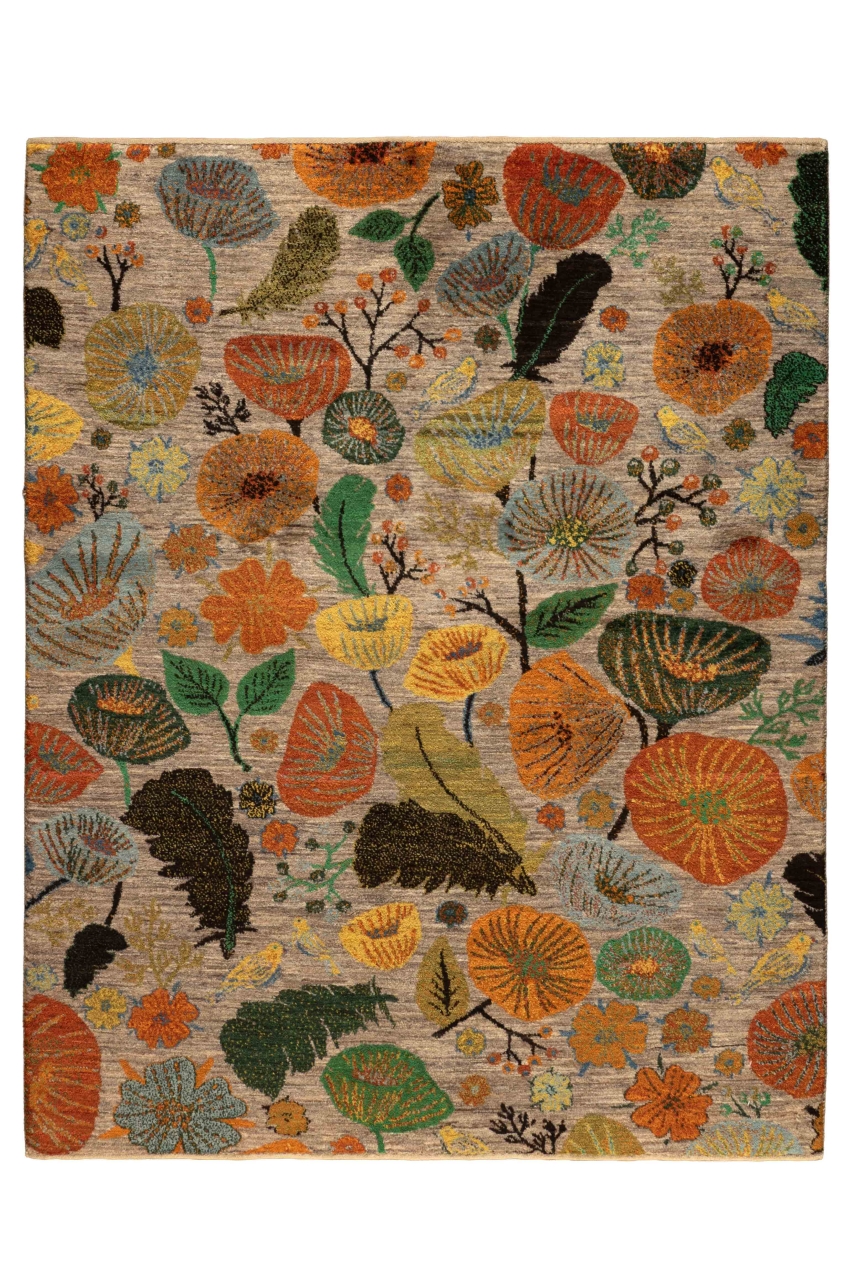 Iran Gabbeh Rug Unique Red Poppy Willow