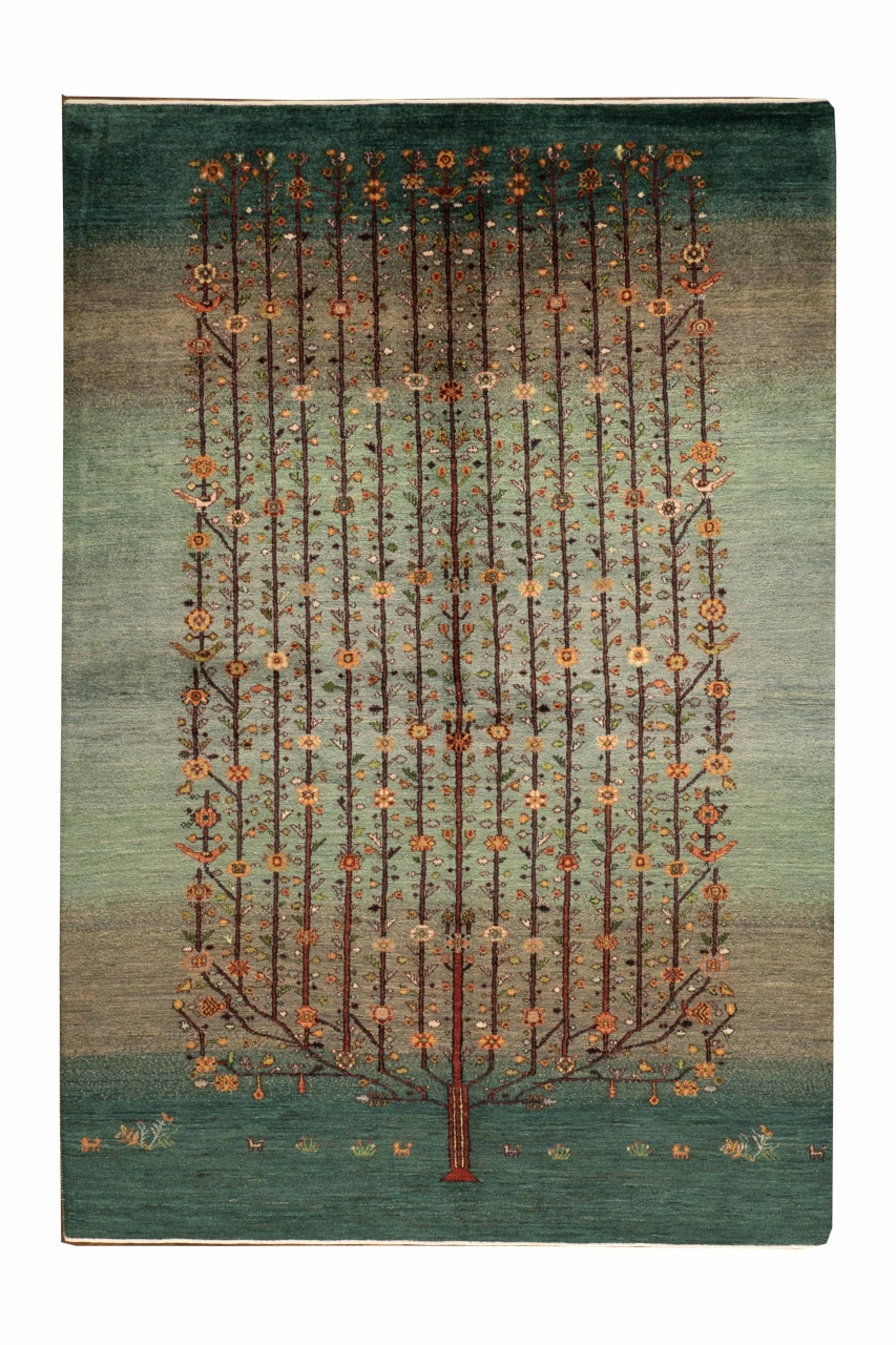 Iran Gabbeh Rug Unique Red Poppy Willow