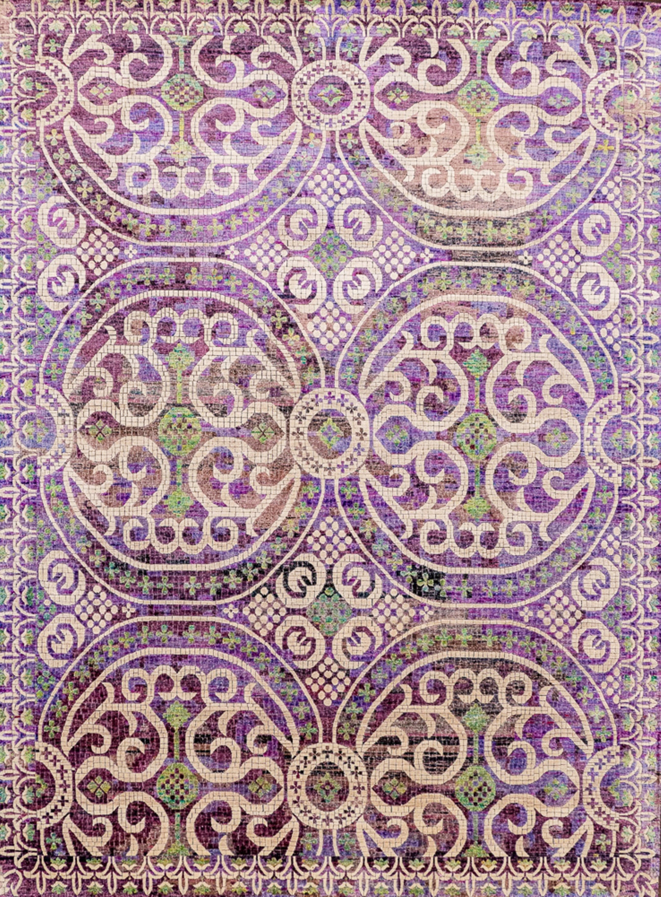 Seidenteppich Violet Mosaik
